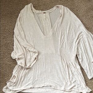 FREE PEOPLE Elegant Cream Women's Top